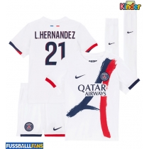 Paris Saint-Germain Lucas Hernandez #21 Auswärts Trikotsatz Kinder 2025-26 Kurzarm (+ Kurze Hosen)